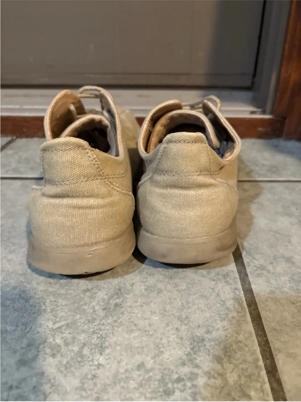 Crocs Venture Canvas Khaki Leather Sneaker Shoes - Men's 10